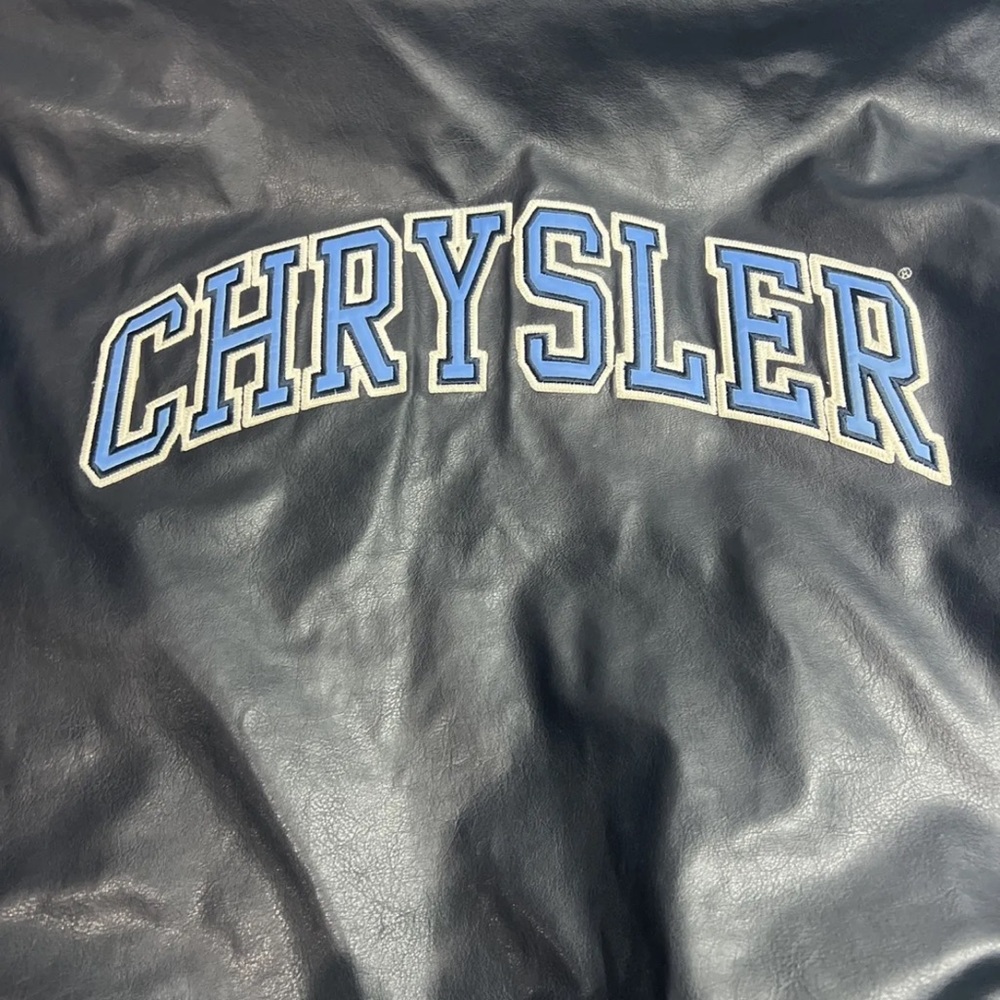 NEW VINTAGE Chrysler Jacket Mens Medium Blue Wool Varsity Letterman Bomber